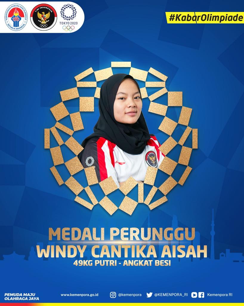 Lifter Windy Cantika Aisah Persembahkan Medali Pertama untuk Indonesia di Olimpiade Tokyo