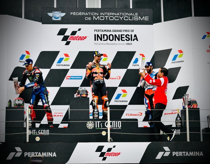 Juara MotoGP 2022 Mandalika Miguel Oliveira, Risman Ikut Terkenal